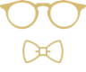 The curious logo of Chase Adams: glasses and a bow tie.