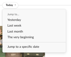 Jump to a specific date in Slack